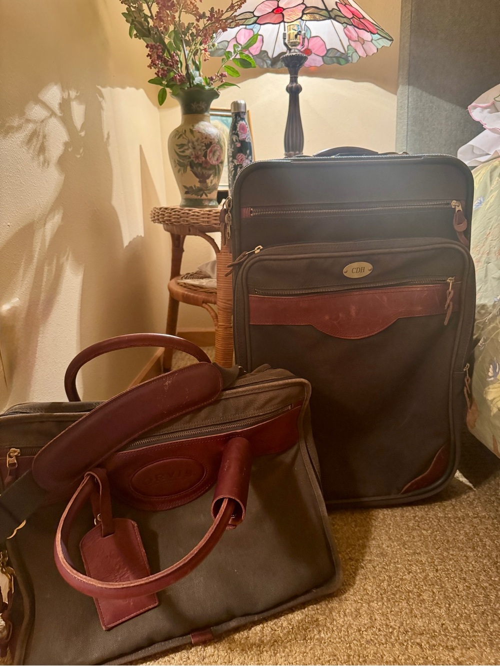 ORVIS Luggage Set: Two-Piece Canvas Carry-On and Briefcase